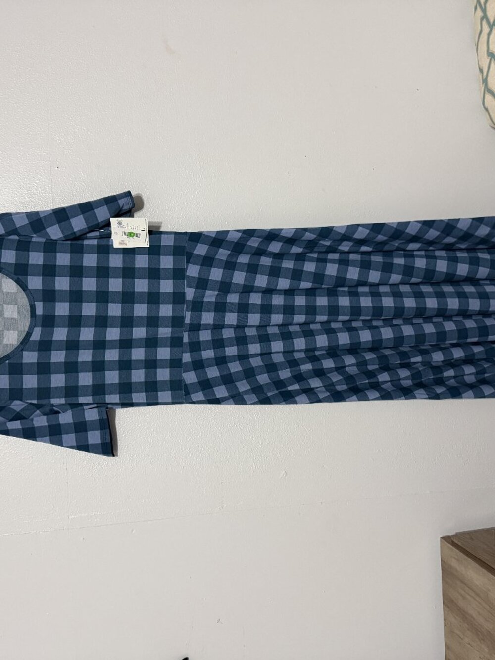 NWT LuLaRoe Ana Blue Gingham Maxi Dress 2XL 💙